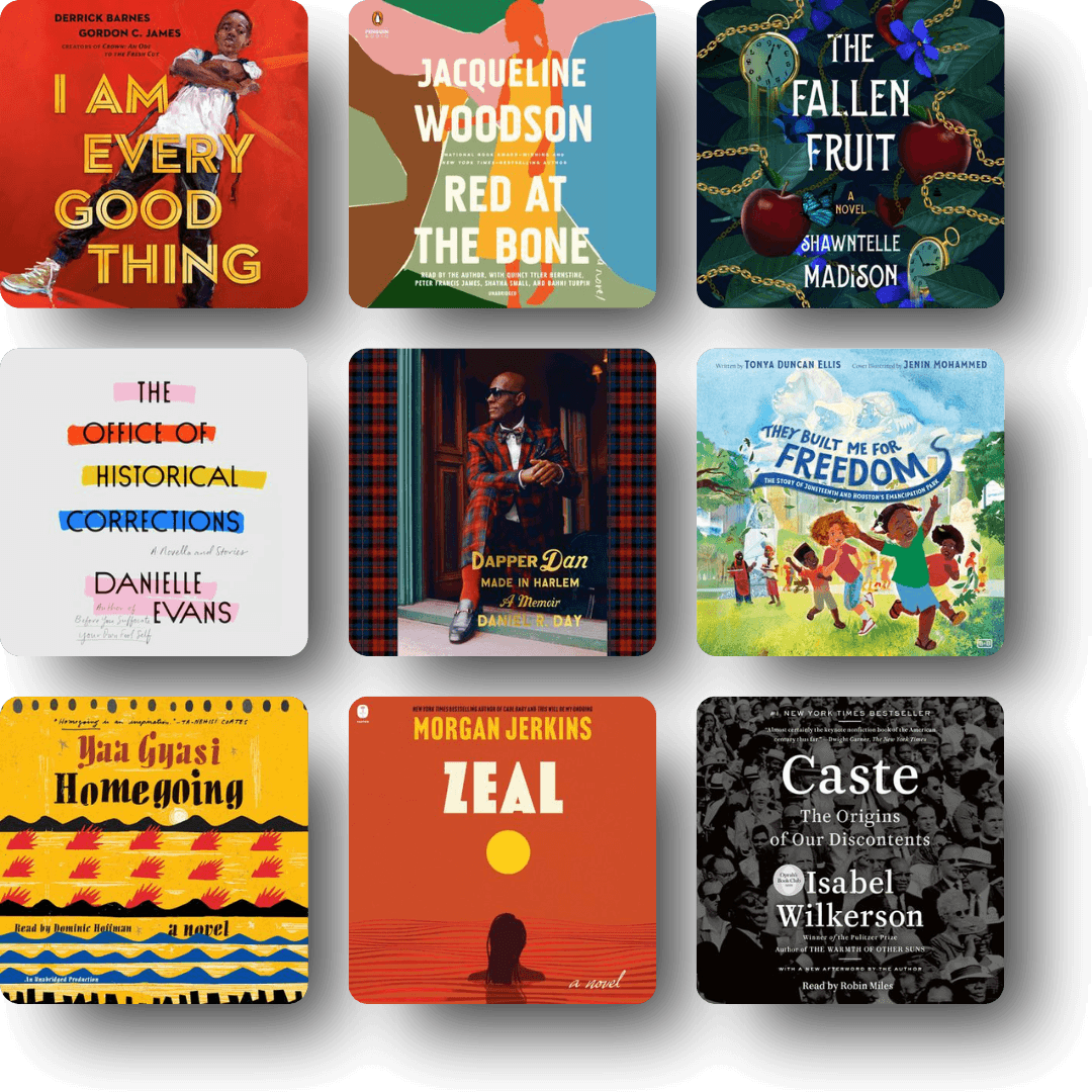 Collage of audiobook covers
