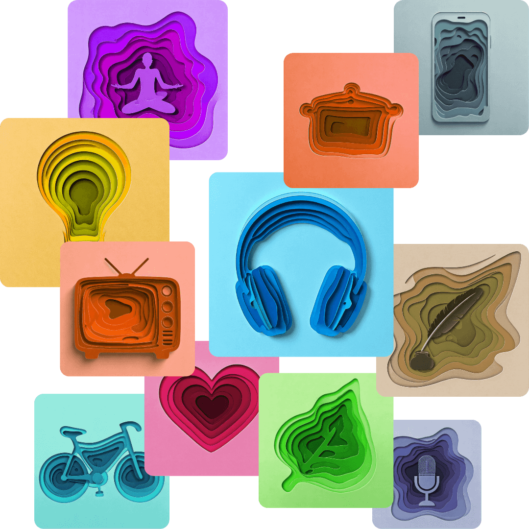 Illustration of person listening to audiobook